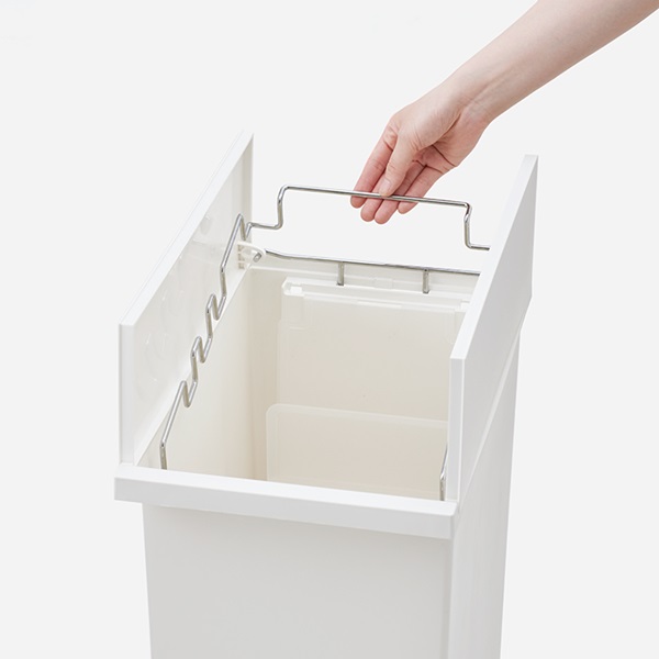薄型 ダストボックス/ゴミ箱 〔約幅35cm ホワイト〕 スリム キッチン 